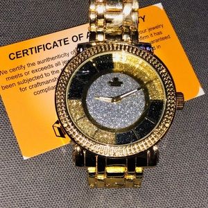 Real diamond men gift watch custom made so beautiful not CZ not lab made.